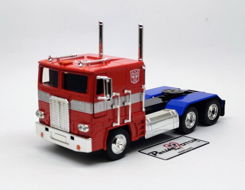 1:32 Freightliner FL86 COE Optimus Prime Generacion 1 Transformers Autobot JADA TOYS Metal Cabina Tractocamion