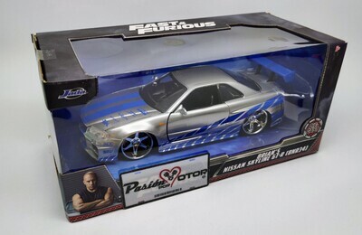 1:24 Nissan Skyline R34 2002 Plata Brian´s Rapido Y Furioso 2 JADA TOYS 00301