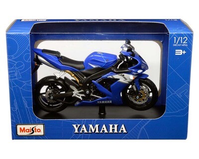 1:12 Yamaha YZF-R1 2004 Azul Con Base MAISTO Motorcycles 02620
