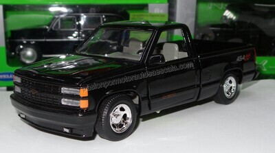 1:24 Chevrolet Pick Up 454 SS 1992 Negro Brillante MOTOR MAX Silverado Cheyenne 02536