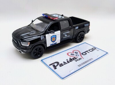 5 Pulgadas / 1:46 Ram 1500 Rebel Pick Up Crew Cab 2019 Patrulla - Police KINSMART 1:43 02008