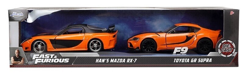 5 Pulgadas Set Duo Mazda RX-7 Han + Toyota GR Supra Rápido y Furioso JADA TOYS