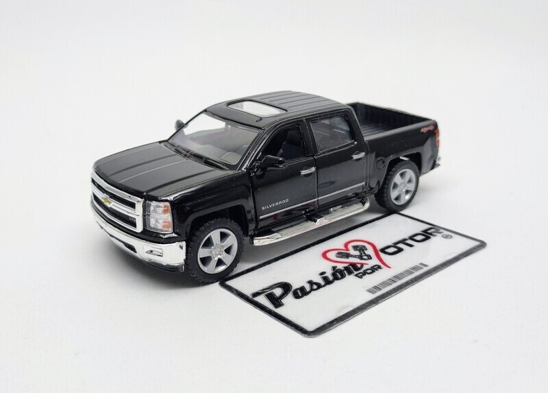 5 Pulgadas / 1:46 Chevrolet Silverado Super Crew 1500 LTZ 2014 Pick Up Negro KINSMART En Display a Granel 1:43 02554