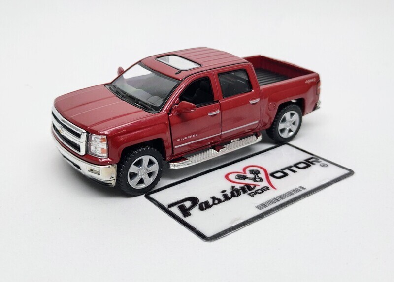 5 Pulgadas / 1:46 Chevrolet Silverado Super Crew 1500 LTZ 2014 Pick Up Rojo KINSMART En Display a Granel 1:43 02555