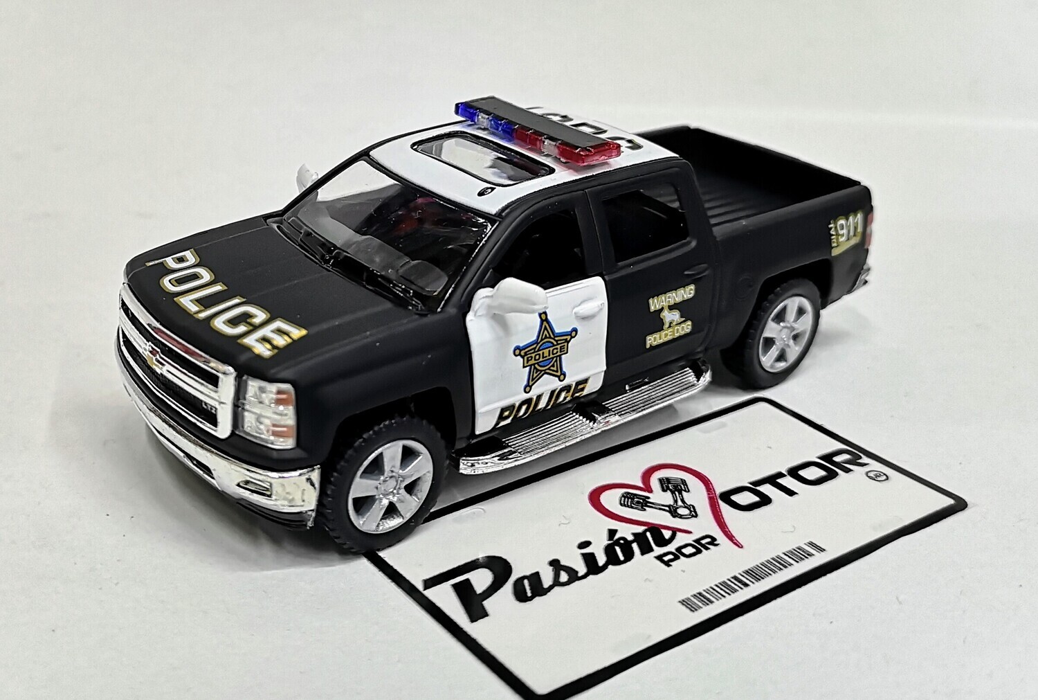 5 Pulgadas / 1:46 Chevrolet Silverado Super Crew 1500 LTZ 2014 Pick Up Police Patrulla KINSMART En Display a Granel 1:43 02411