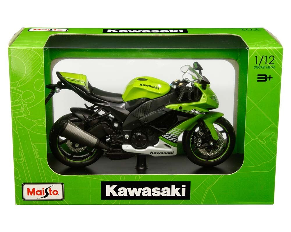 1:12 Kawasaki Ninja ZX-10R 2010 Verde Con Base MAISTO Motorcycles