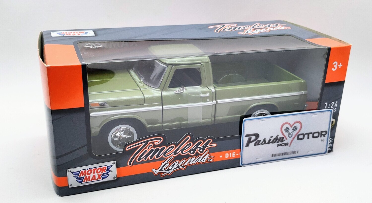 1:24 Ford F-100 Pick Up Caja Corta 1969 Verde Olivo MOTOR MAX 02630