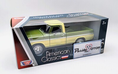 1:24 Ford F-100 Pick Up Caja Corta 1969 Bitono Verde Olivo y Crema MOTOR MAX 02633 1:24 Ford F-100 Pick Up Caja Corta 1969 Bitono Verde Olivo y Crema MOTOR MAX 02633
