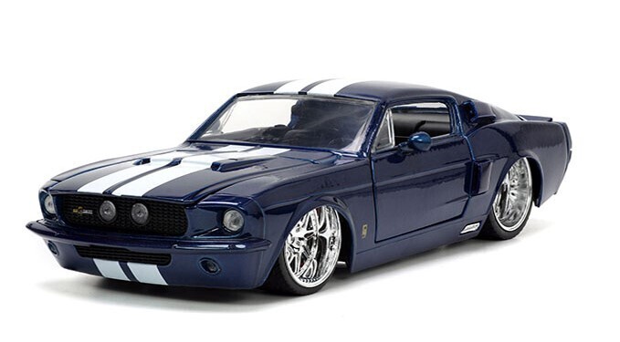 1:24 Shelby GT-500 Coupe 1967 Azul c Franjas JADA TOYS Big Time Muscle Ford Mustang