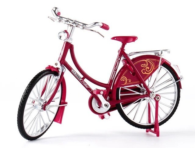 1:10 Bicicleta de Paseo Phoenix Clasica Vintage Rojo Metal Bicycle Retro Nostalgia SUPERIOR