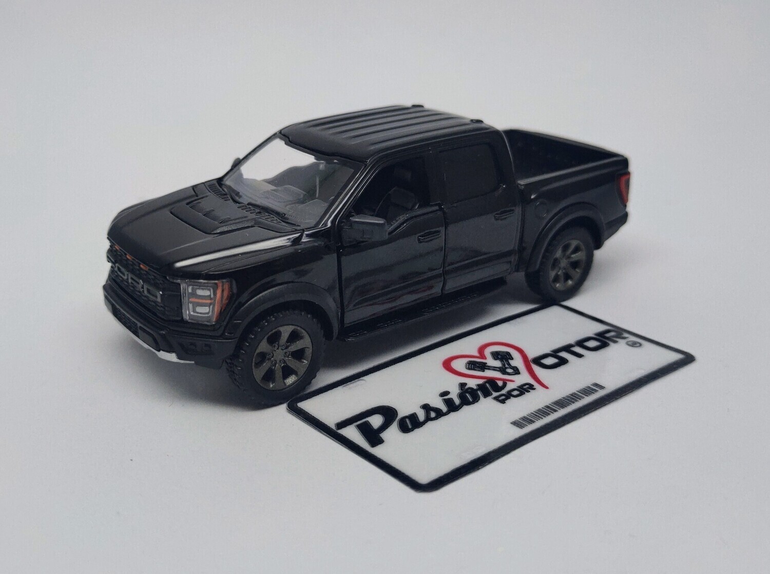 5 Pulgadas / 1:46 Ford F-150 Raptor Pick Up 2022 Negro KINSMART En Display a Granel 1:43 02538