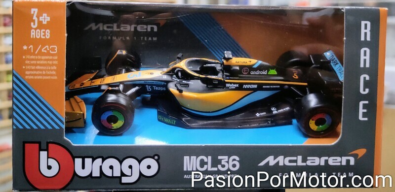 1:43 McLaren MCL36 #3 Daniel Riccardo F1 2022 Australian Grand Prix BBURAGO Race Formula 1