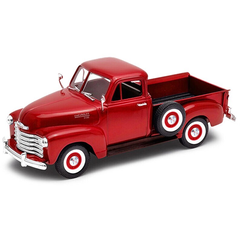 1:24 Chevrolet 3100 Pick Up 1953 Rojo C Llantas cara blanca WELLY