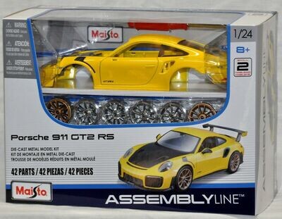1:24 Porsche 911 GT2 RS 2018 Amarillo Para Armar MAISTO Assembly Line 02885