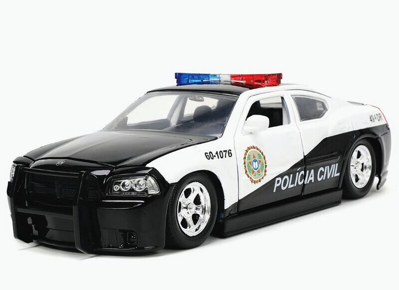 1:24 Dodge Charger LX 2006 Patrulla Policia Civil Rapido y Furioso 5 JADA TOYS