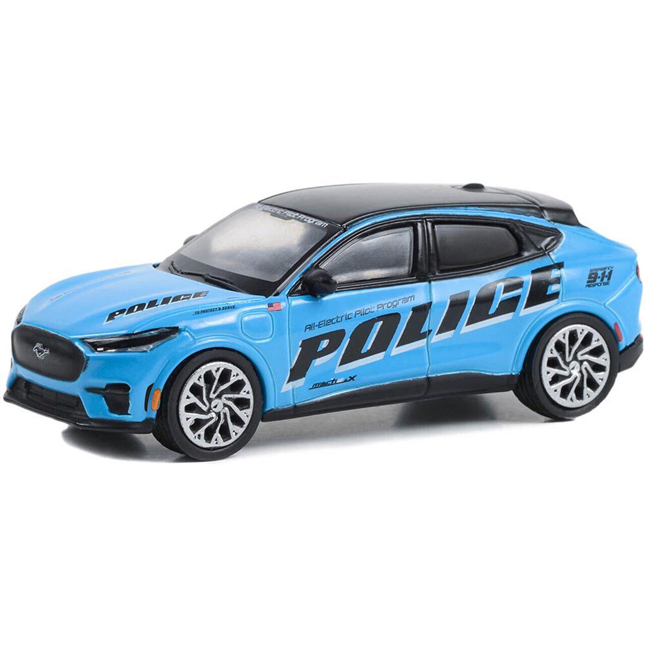 1:64 Ford Mustang Mach E 2022 Police GREENLIGHT Exclusive Patrulla