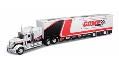 1:64 International Lonestar Cabina 2008 Con Trailer Caja Seca Comp Cams MAISTO Design