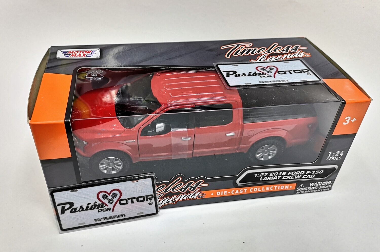 1:27 Ford F-150 Crew Cab Lariat 2019 Rojo MOTOR MAX Pick Up 1:24 03054