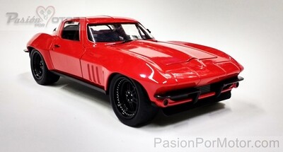 1:24 Chevrolet Corvette Coupe 1966 Rojo Letty&#39;s Rapido y Furioso 8 JADA TOYS 00001