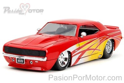 1:24 Chevrolet Camaro Coupe 1969 Rojo y Amarillo JADA TOYS Big Time Muscle 03488