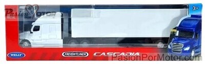 1:64 Freightliner Cascadia 2018 C Trailer Caja Seca Blanco 2018 WELLY Nex 03314