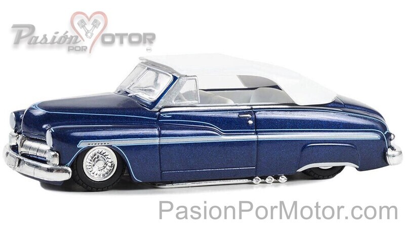 1:64 Mercury Eight Chopped Top Convertible 1950 Azul GREENLIGHT California Lowriders