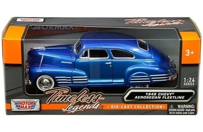 1:24 Chevrolet Aerosedan Fleetline Coupe 1948 Azul Candy MOTOR MAX Sedaneta 03567