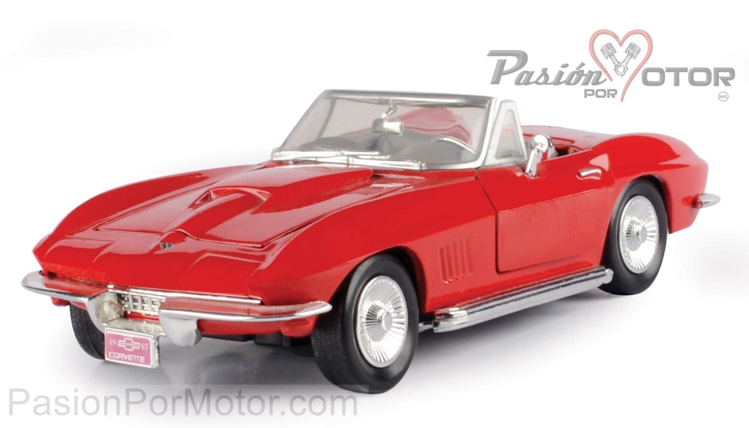 1:24 Chevrolet Corvette Convertible 1967 Rojo MOTOR MAX Timeless Legends