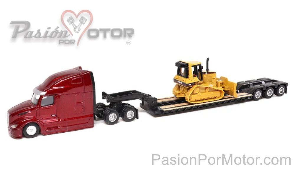 1:87 Peterbilt Model 579 UltraLoft Vino Con Trailer Low Boy + Cat D5M Dozer DIE CAST MASTERS Bulldozer Caterpillar 03435