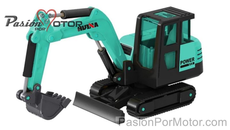 Micro Escala 1:80 Excavadora Azul Con Capelo Apilable HUINA Model
