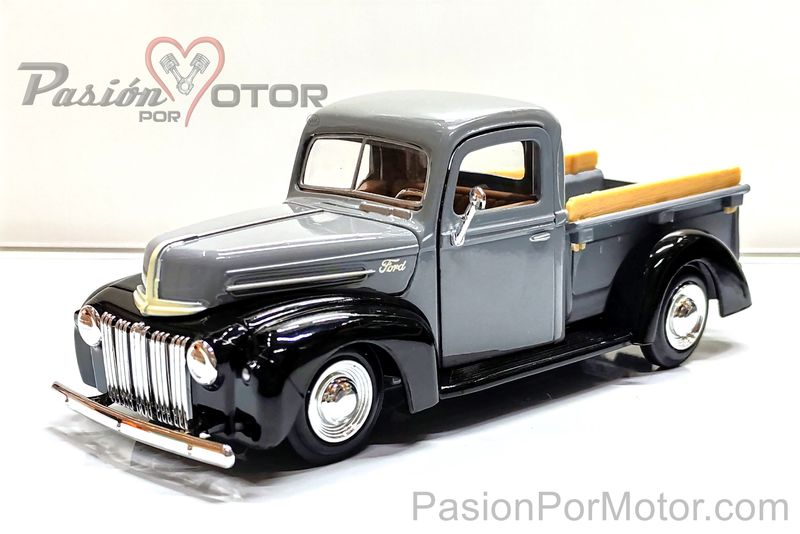 1:24 Ford Pick Up 1942 - 1947 Jailbar Gris Con Negro MOTOR MAX Timeless Legends 00430