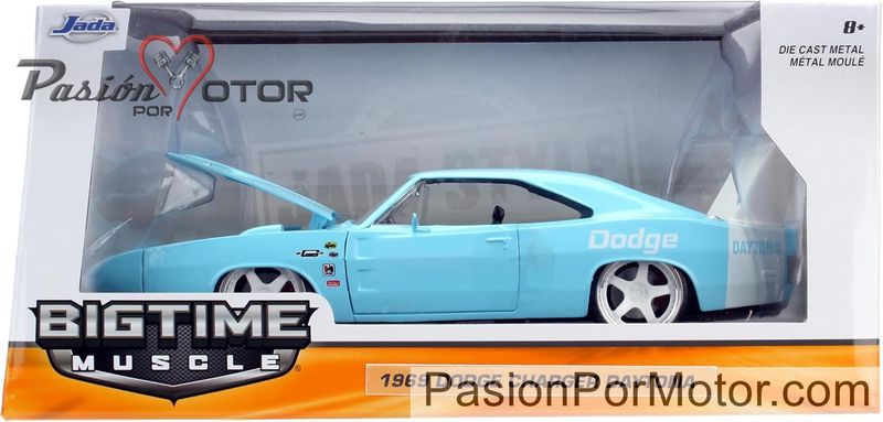 1:24 Dodge Charger Daytona Coupe 1969 Azul Cielo JADA TOYS Big Time Muscle 03896