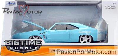 1:24 Dodge Charger Daytona Coupe 1969 Azul Cielo JADA TOYS Big Time Muscle 03896