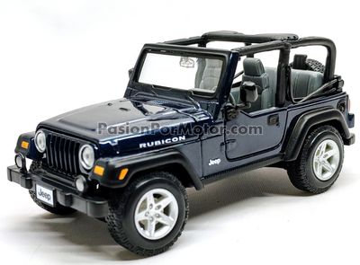 1:27 Jeep Wrangler Rubicon 2003 Azul MAISTO Special Edition 1:24