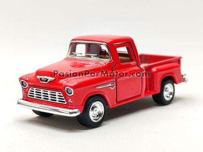 1:54 Chevrolet 3100 Stepside Pick Up 1955 Rojo KINSMART En Display a Granel 1:64