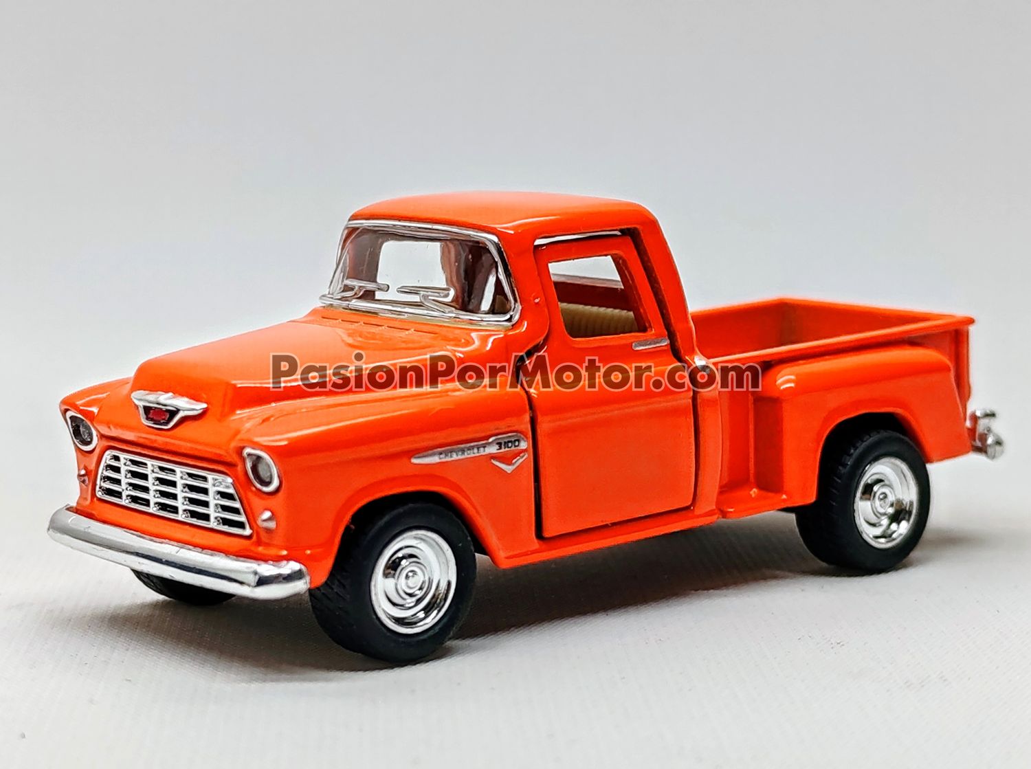 1:54 Chevrolet 3100 Stepside Pick Up 1955 Naranja KINSMART En Display a Granel 1:64