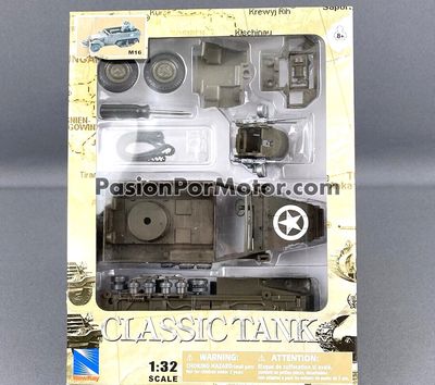 1:32 White M16 Half Track Semioruga 1943 Verde Militar Para Armar NEW RAY Tanqueta