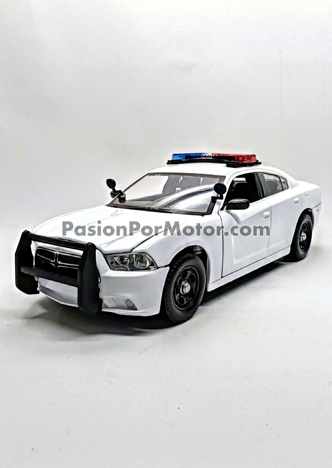 1:24 Dodge Charger Pursuit 2011 Blanco Patrulla C Luz y Sonido MOTOR MAX 01284