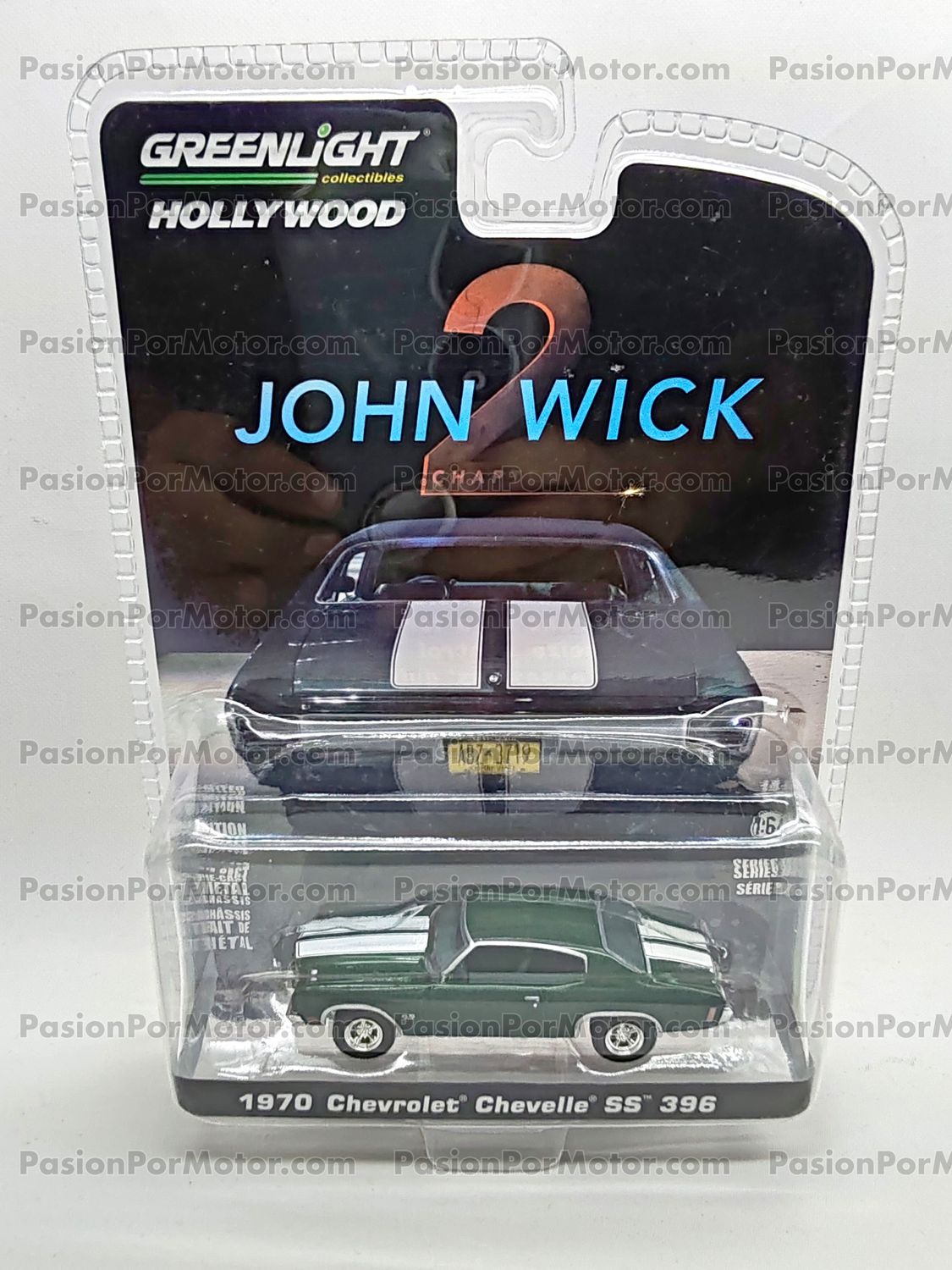 1:64 Chevrolet Chevelle SS 396 Coupe 1970 Verde John Wick GREENLIGHT Hollywood 01469