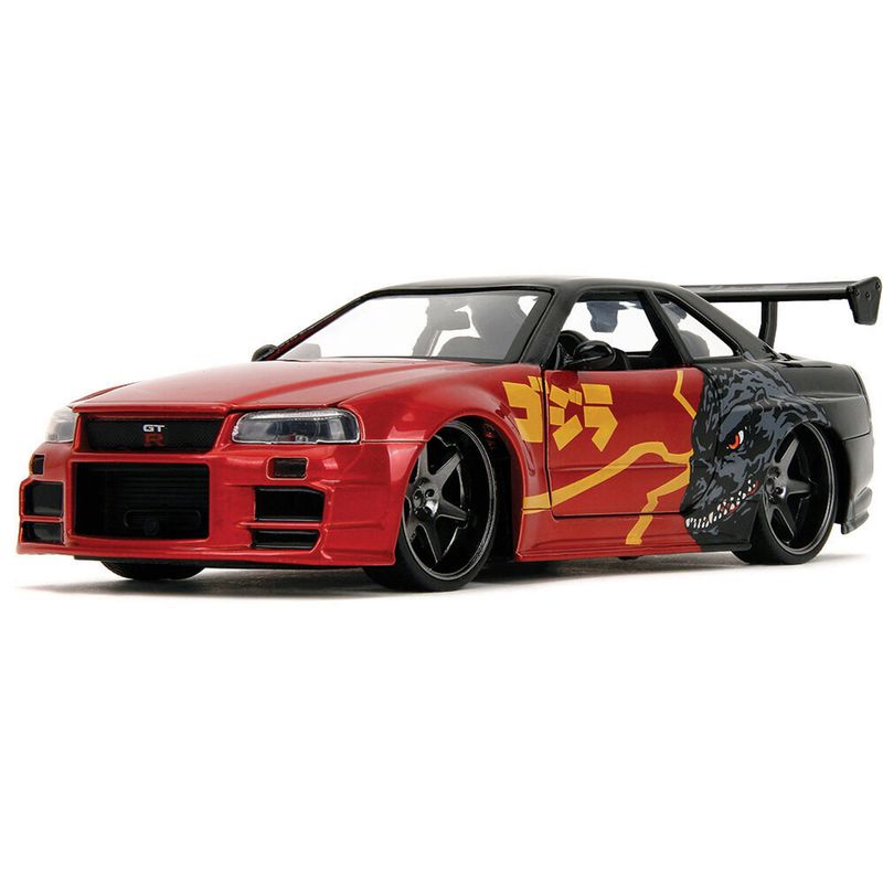 1:24 Nissan Skyline GT-R R34 2002 Godzilla vs Destoroyah JADA TOYS Hollywood Rides 03966