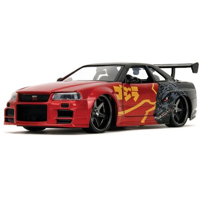 1:24 Nissan Skyline GT-R R34 2002 Godzilla vs Destoroyah JADA TOYS Hollywood Rides 03966