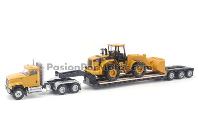 1:87 Caterpillar CT681 Day Cab Cabina Con Trailer Lowboy y Cat 950G Cargador Frontal DIE CAST MASTERS 04032