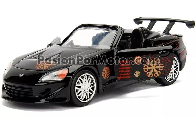 5 Pulgadas / 1:34 Honda S2000 Roadster 2001  Johnny´s Negro Rapido y Furioso 1 JADA TOYS
