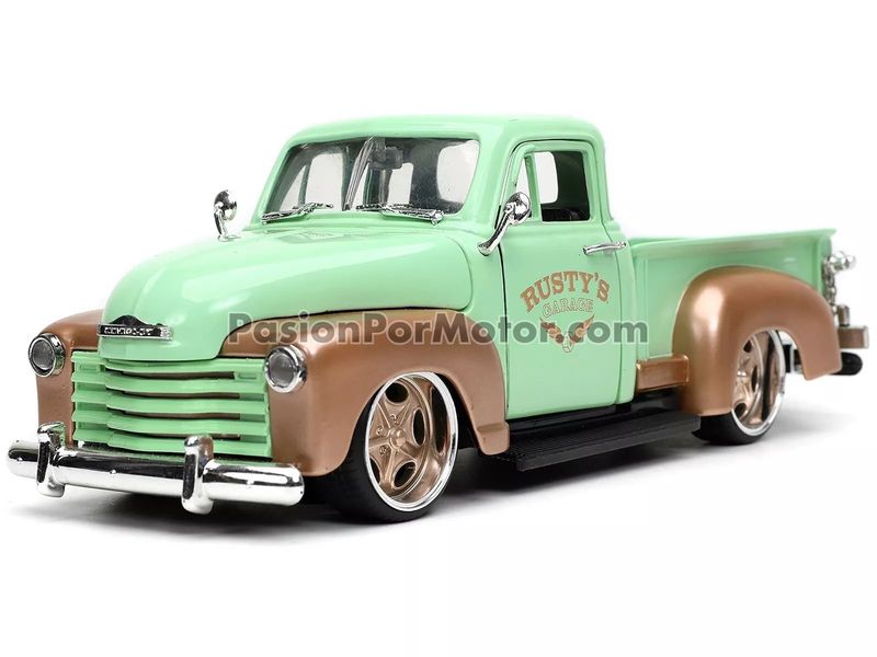 1:24 Chevrolet Pick Up 1953 Verde ¨Rusty´s Garage¨ JADA TOYS Just Trucks 04184