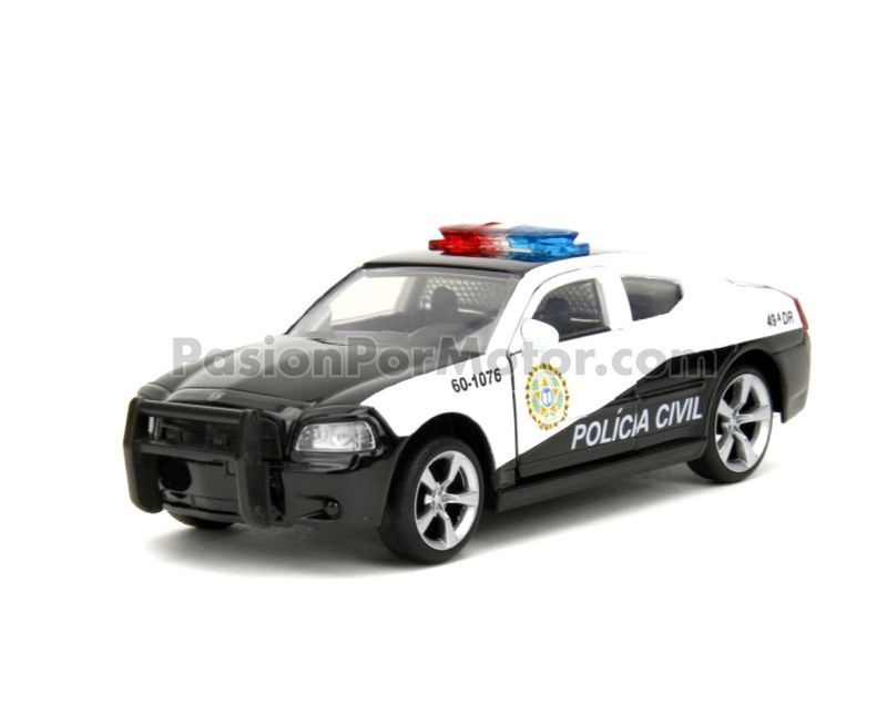5 Pulgadas / 1:37 Dodge Charger LX 2006 Policia Civil Rapido y Furioso 5 y 10 JADA TOYS 00552