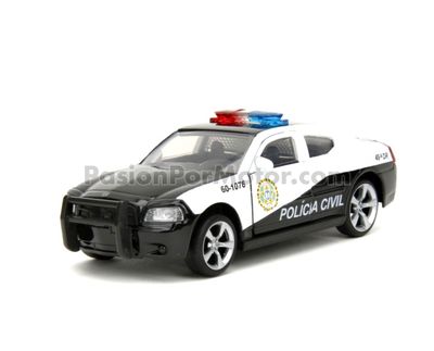 5 Pulgadas / 1:37 Dodge Charger LX 2006 Policia Civil Rapido y Furioso 5 y 10 JADA TOYS 00552