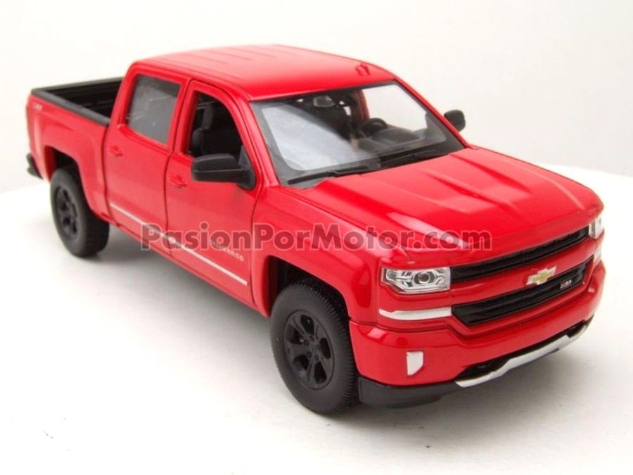 1:29 Chevrolet Silverado 1500 LT Z71 Crew Cab Pick Up 2017 Rojo WELLY Nex Models Display a Granel 1:24 04700