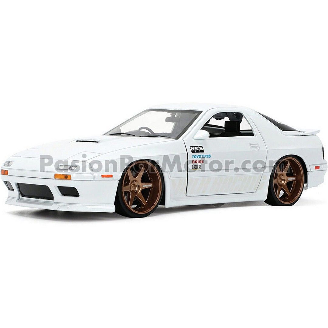 1:24 Mazda RX-7 FC3S 1985 Blanco Rines Volk Racing JADA TOYS JDM Tuners 04378