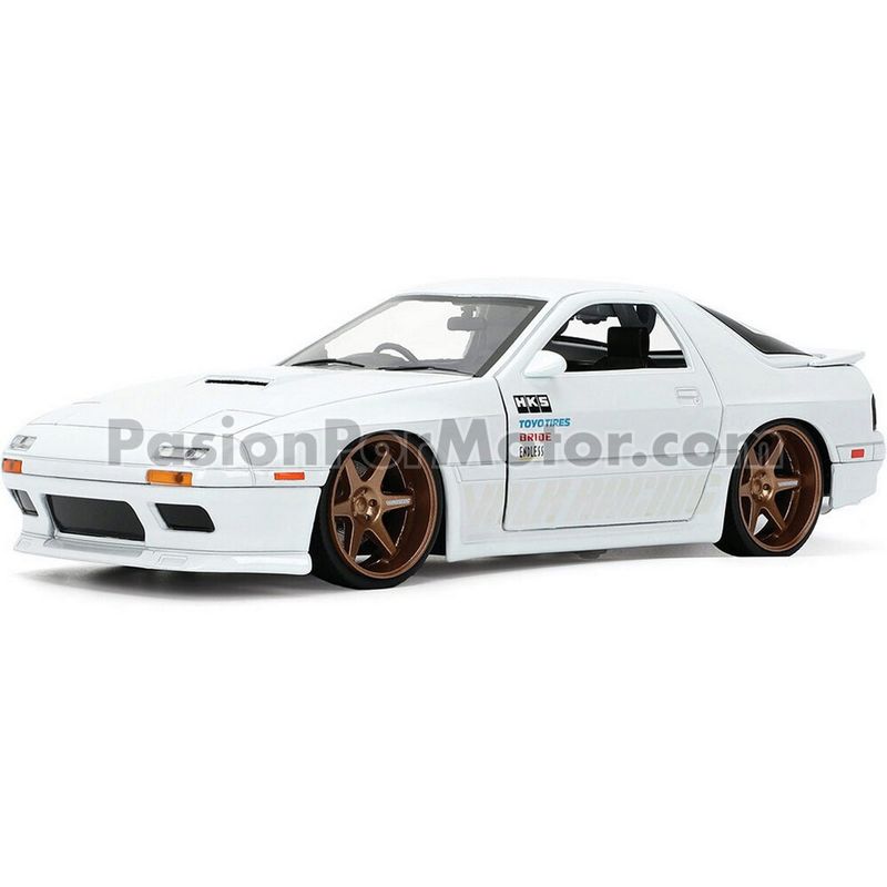 1:24 Mazda RX-7 FC3S 1985 Blanco Rines Volk Racing JADA TOYS JDM Tuners 04378