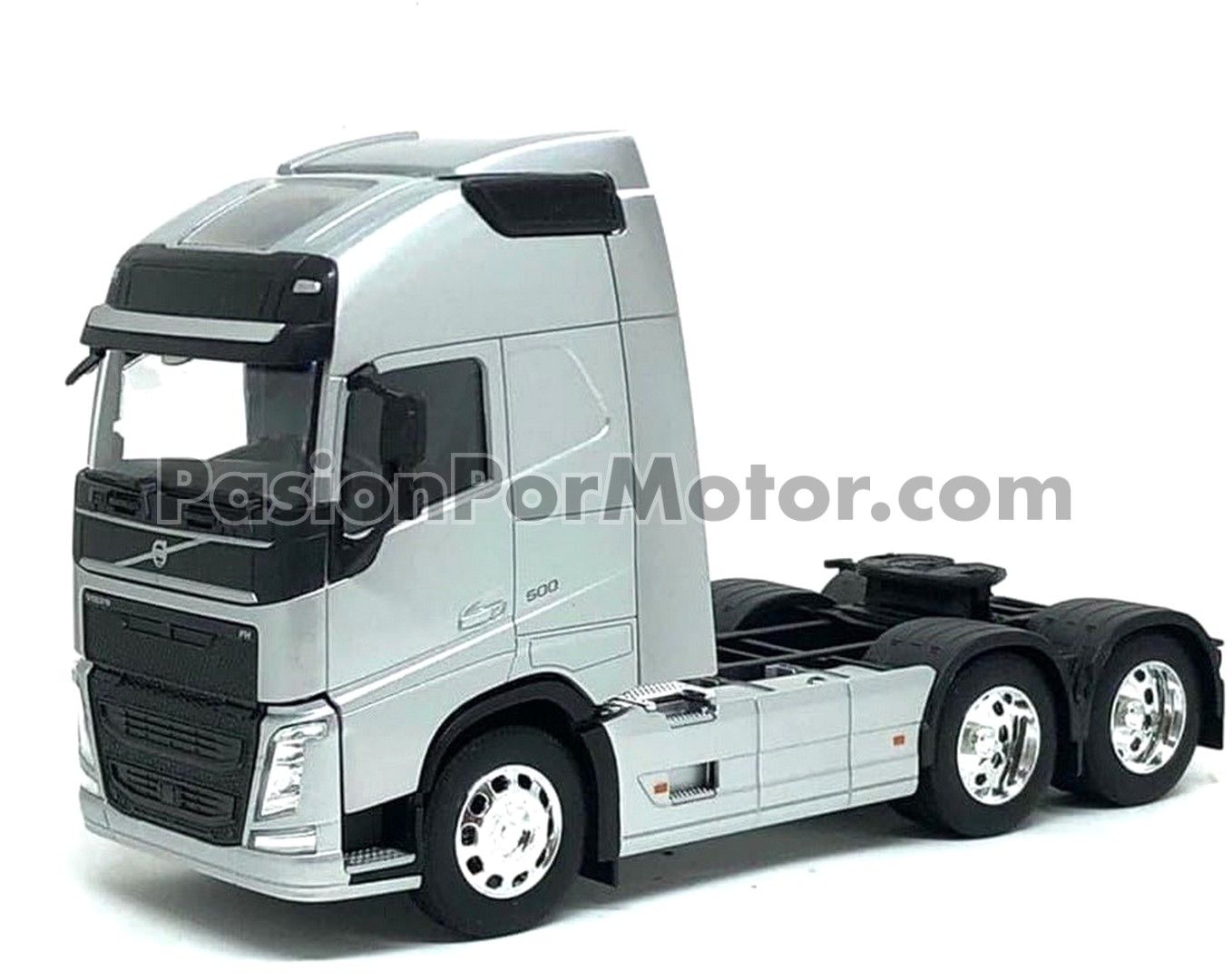 1:32 Volvo FH 500 6X4 2016 Cabina Plata WELLY Transporter Truck Tractor Chato Tractocamión 03846